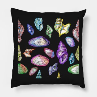 Bright rainbow seashell fashion print Pillow