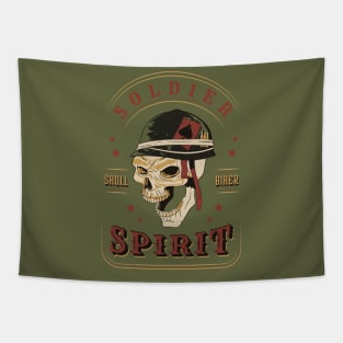 Soldier Spirit Skull Tattoo Tapestry