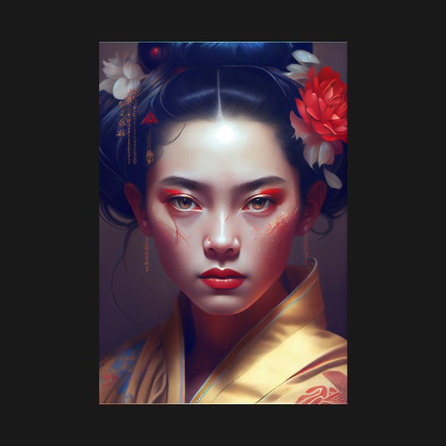 Japanese Geisha In Digital Art. Gift Idea For Japan Fans 6 by PD-Store