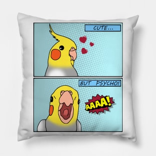 cute but psycho birb comic Pillow