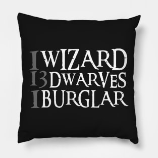 The Company - 1 Wizard - 13 Dwarves - 1 Burglar - Fantasy Pillow