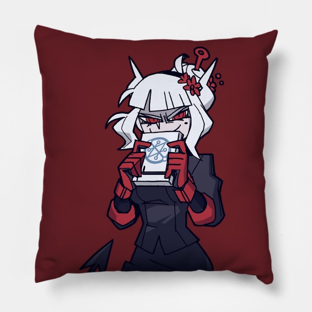 maid lucy sly examtaker (helltaker) Pillow by wark