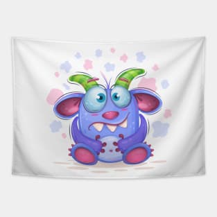 Cute Horned monster. Tapestry