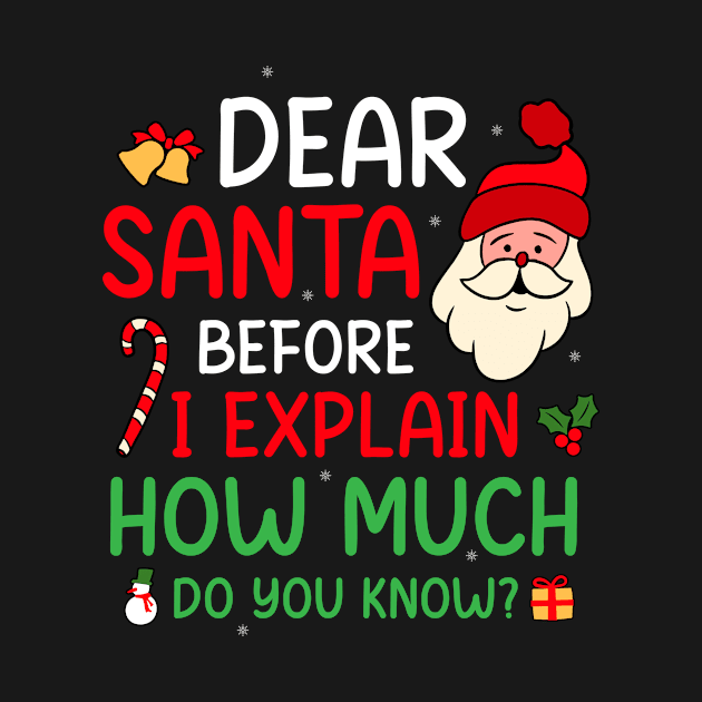 Dear Santa I Can Explain Funny Christmas Pajama Adults Kids by _So who go sayit_