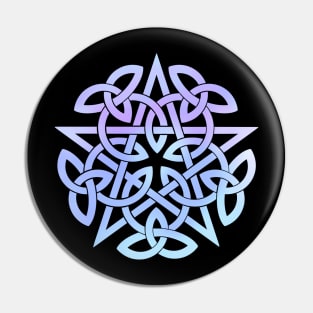 Pentagram. Celtic knot Pin