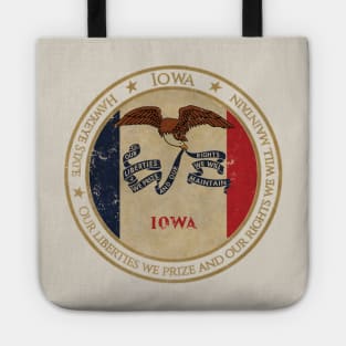 Vintage Iowa State USA United States of America American Flag Tote