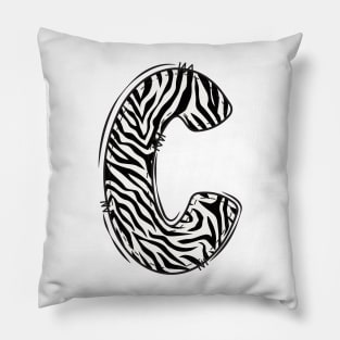 Zebra Letter C Pillow