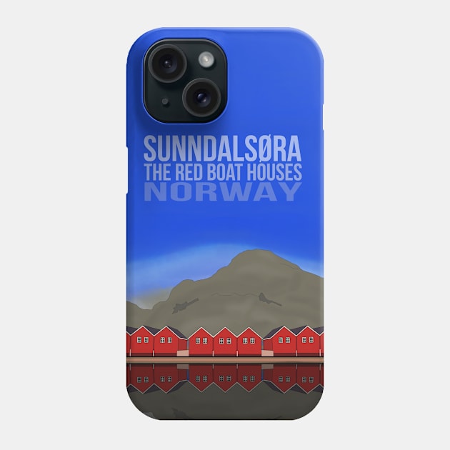 The Red Boat Houses Sunndalsøra Norway Phone Case by DiegoCarvalho