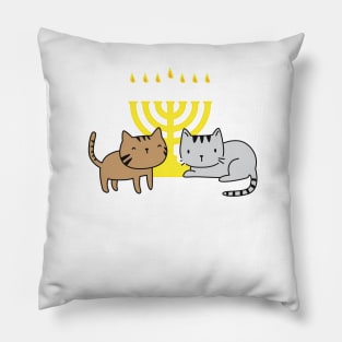 Happy Hanukkah - Hanukcats! Funny Cat lover Hannukah gifts Pillow