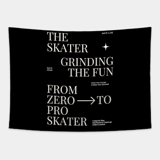 Skateboard streetwear typhography design Tapestry