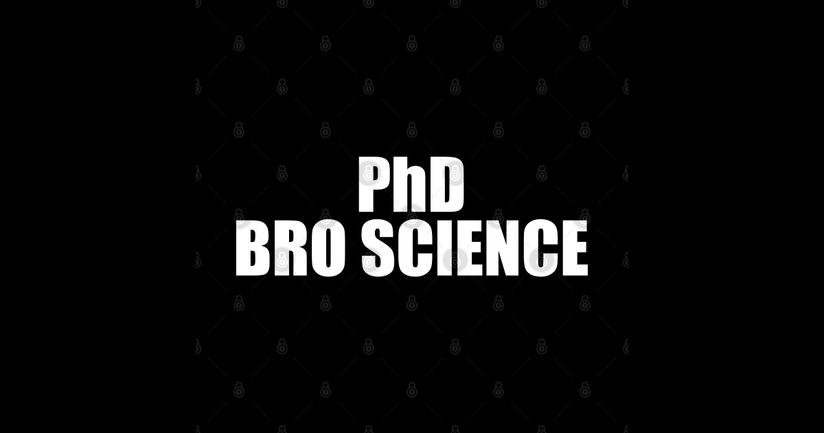 PhD in Bro Science Fitness Sticker TeePublic