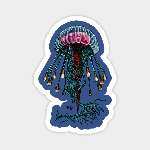 Vagus Nerve Jellyfish & Teeth! Magnet by FreyStrandDraws