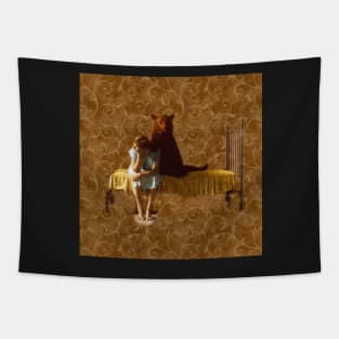 Teddy Bear in Bed Tapestry