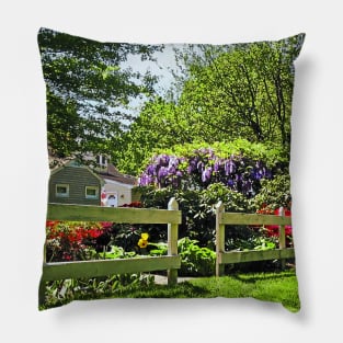 Spring Garden With Wisteria Pillow