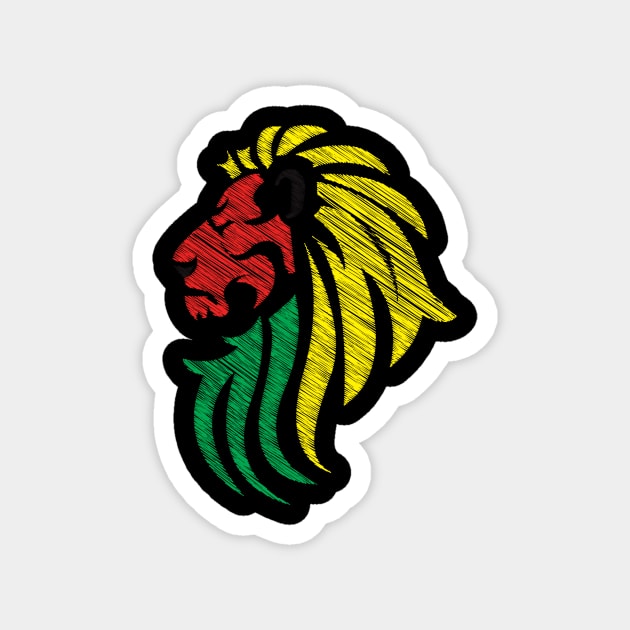 Lion Reggae Colors Cool Flag - Reggae Music DJ! Magnet by ddtk