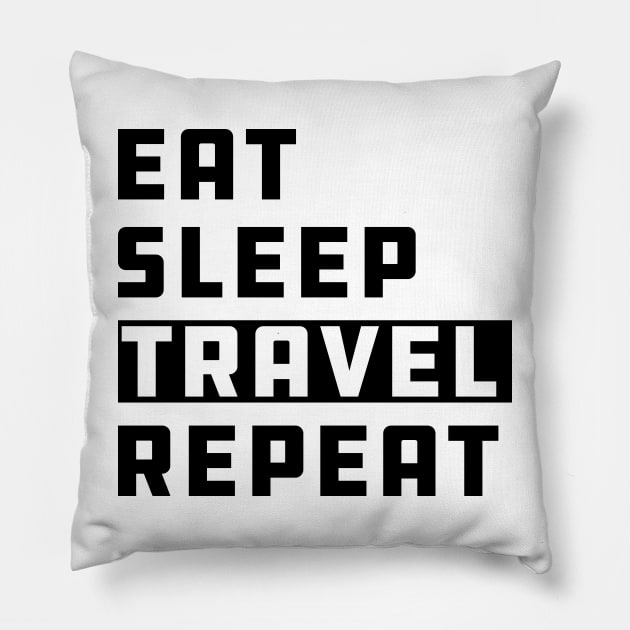 Traveler - Eat Sleep Travel Repeat Pillow by KC Happy Shop