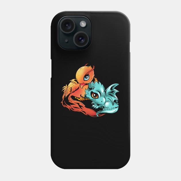 Rising Flames: A Baby Phoenix and Dragon Design Phone Case by Holymayo Tee