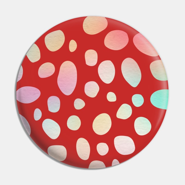 Red Colorful Pattern Pin by ibarna