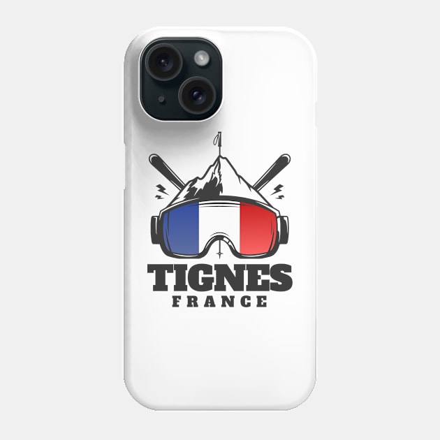 Tignes France Ski Resort Skiing Souvenir Phone Case by zap