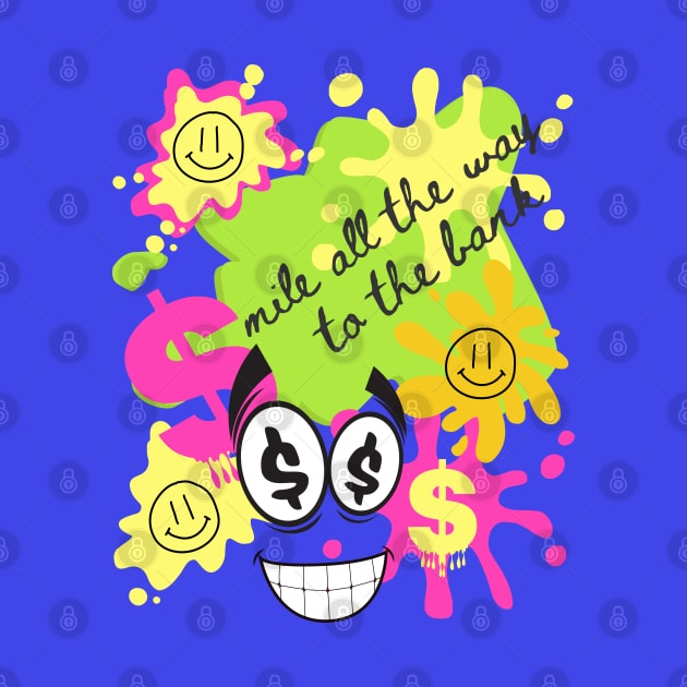 Money Colorful smiling faces  - Yellow Green Pink by O.M design