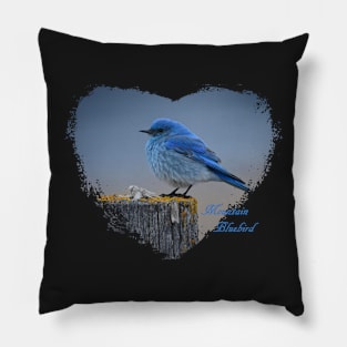 Mountain Bluebird Heart Pillow