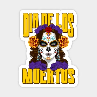 Dios De Los Muertos Day of the Dead Catrina Face Magnet