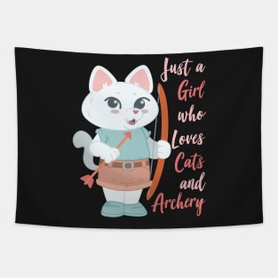 Just A Girl Who Loves Cats and Archery Gift graphic Tapestry