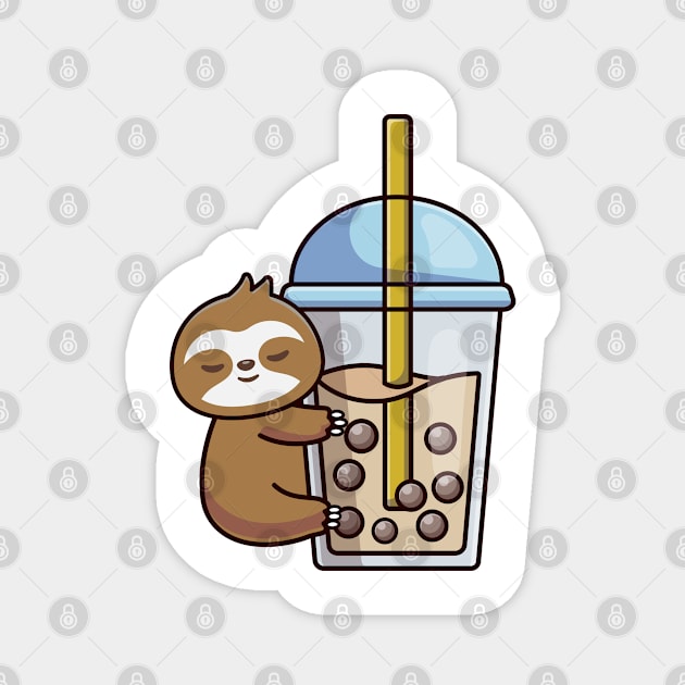 Sloth Loves Bubble Tea Magnet by IstoriaDesign