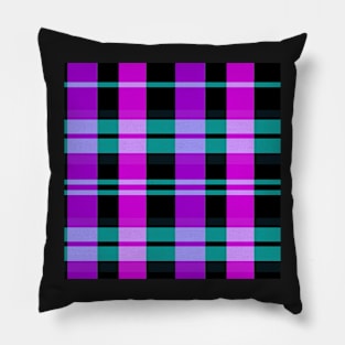 Vaporwave Aesthetic Evander 2 Hand Drawn Textured Plaid Pattern Pillow