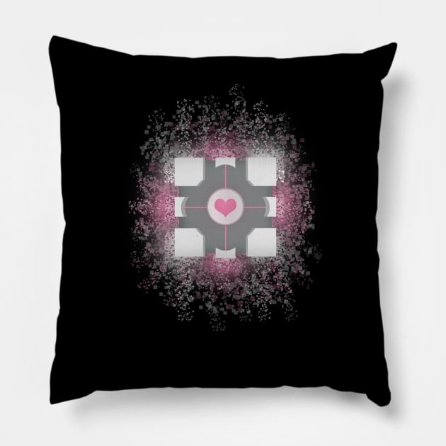 Companion Cube Explosion Pillow by Colonius