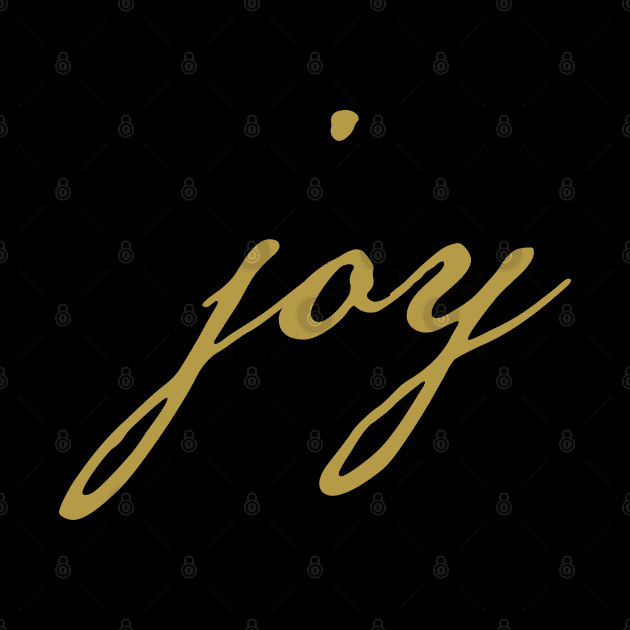 Gold Christmas Joy Minimal Typography by ellenhenryart