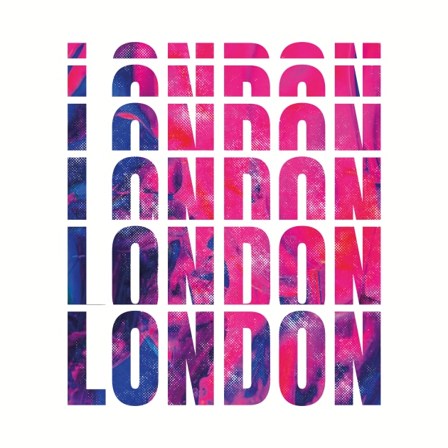 Colourful textured London typography design by stu-dio-art