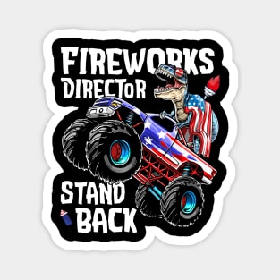 4th of July Fireworks Director T Rex Monster Truck Kids Boys Magnet