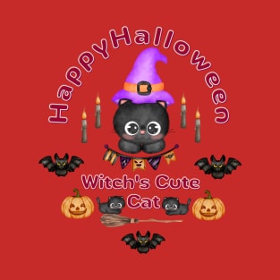 Witch's Cute Cat T-Shirt