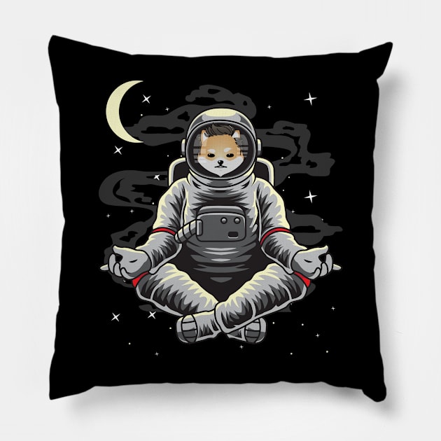 Astronaut Yoga Dogelon Mars Coin To The Moon Crypto Token Cryptocurrency Wallet Birthday Gift For Men Women Kids Pillow by Thingking About