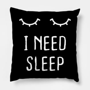 Sleep Cute Tired Lashes Eyes Lady Pyjama Sleepy Funny Pillow