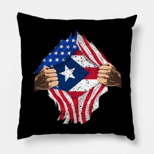 Puerto Rican American Design for Boricua USA Fans Pillow
