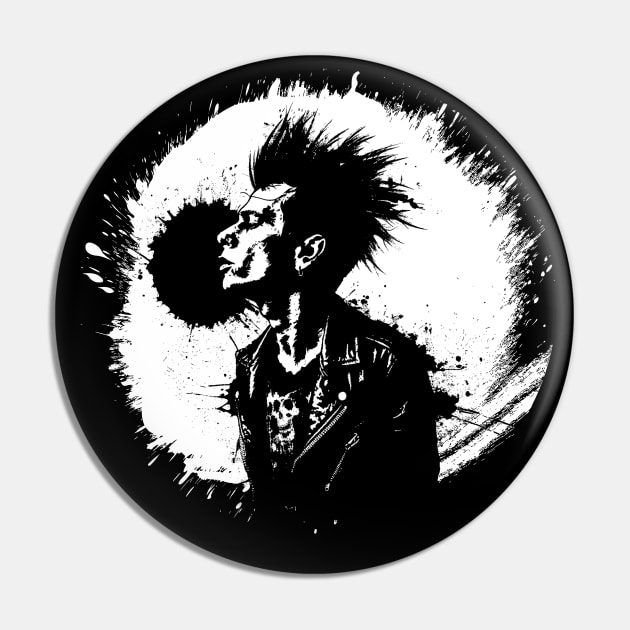 "Rebel Yell" - Punk Rock Explosion Tee Design Pin by Skull Riffs & Zombie Threads