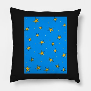 Stars in the night sky - brilliant sky blue Pillow