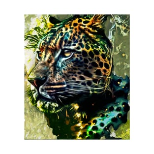 Majestic Digital Jaguar Cat Painting - Unleash Your Inner Wildness T-Shirt