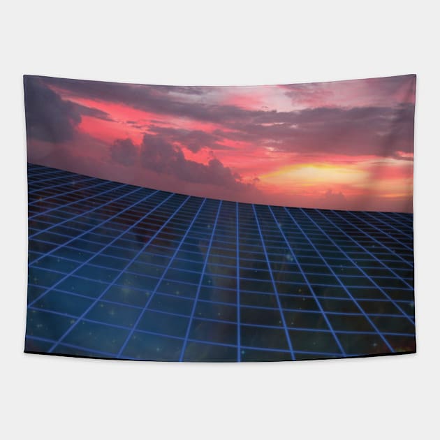 GRID BEACH Tapestry by RickTurner