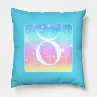 Taurus Horoscope Zodiac Unicorn Sparkle Square Monogram Pillow