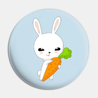 Rabbit with a big carrot Pin