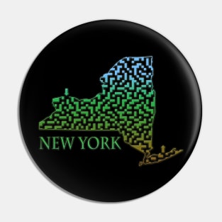 New York State Outline Maze & Labyrinth Pin