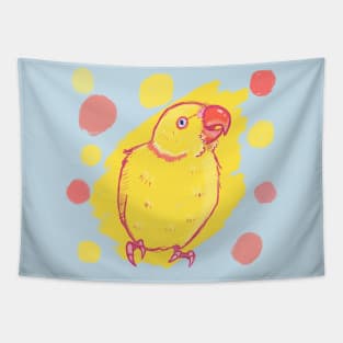 Yellow Ring Neck Parakeet Tapestry