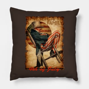 vuntage - "american is a family" abraham lincoln sleep on a chair Pillow