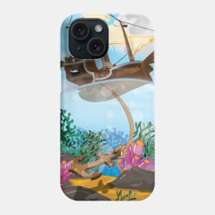 Sailing Ship on the Coral Sea Phone Case