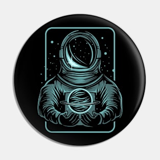 astronaut hold a planet Pin