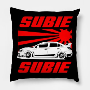 Subie japan white print Pillow