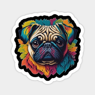 Colourfull Pug Magnet